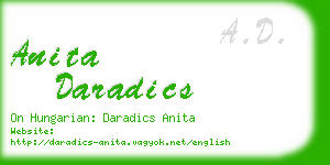 anita daradics business card